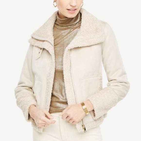 ann taylor white coat